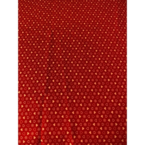 Red Cotton Fabric with Heart Pattern 1/2 Yard 44" Width Quilting Sewing Crafts - Picture 2 of 4